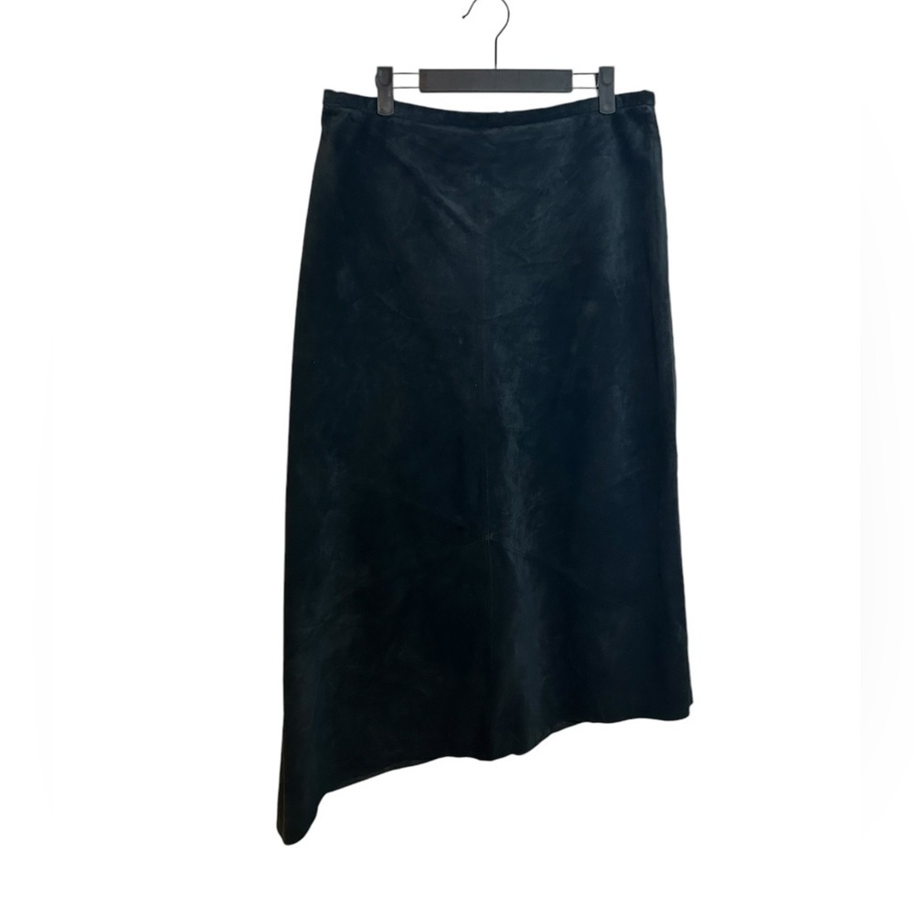 Banana Republic Vintage Black Suede Asymmetrical Hem Skirt